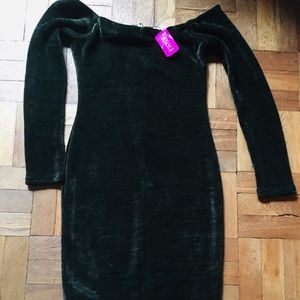 Olive sweater dress.